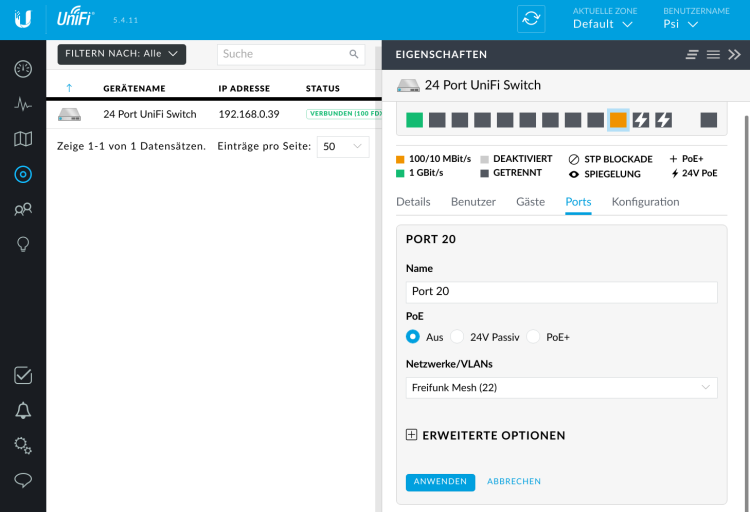 UniFi Switch Portconfig